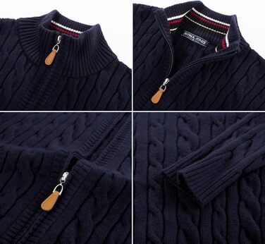 Кардиган чоловічий PJ PAUL JONES з блискавкою та стоячим коміром, в'язаний з дрібним візерунком, колір морської хвилі