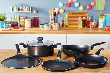 Сковорода для млинців Tefal Easy Cook & Clean, 28 см, антипригарне покриття, з індикатором нагріву (Thermo-Signal), виготовлено у Франції, чорна