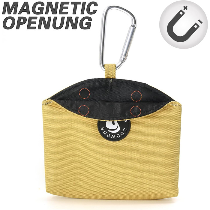 Сумка для ласощів для собак COOWONE, з магнітною застібкою, 900D Oxford, для тренувань та прогулянок (хакі)