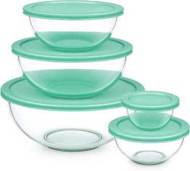 Набір контейнерів для їжі Vtopmart (15 шт.) з кришкою, скляні, для зберігання, мікрохвильова піч, морозильник, посудомийна машина