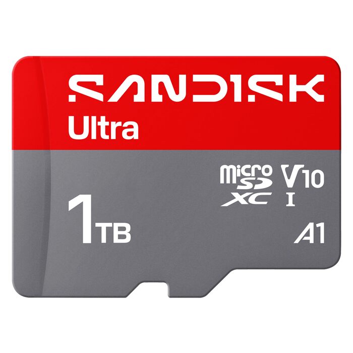 Карта пам'яті SanDisk Ultra microSDXC 1TB UHS-I (до 195 МБ/с, V10, U1, A1) з SD-адаптером для смартфонів, планшетів та камер