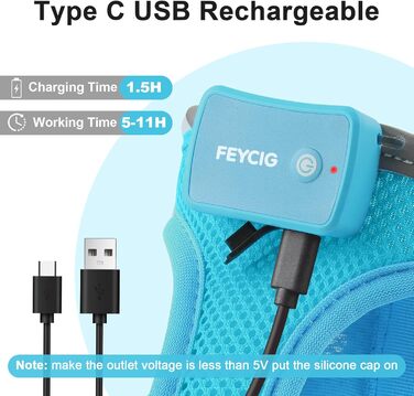 Світлодіодне шлейка для собак з підзарядкою - світлотехнічна шлейка, світловідбиваюча для цуценят, маленьких та середніх собак, нагрудна шлейка, дихаюча шлейка (Синій, Small) Синій Small