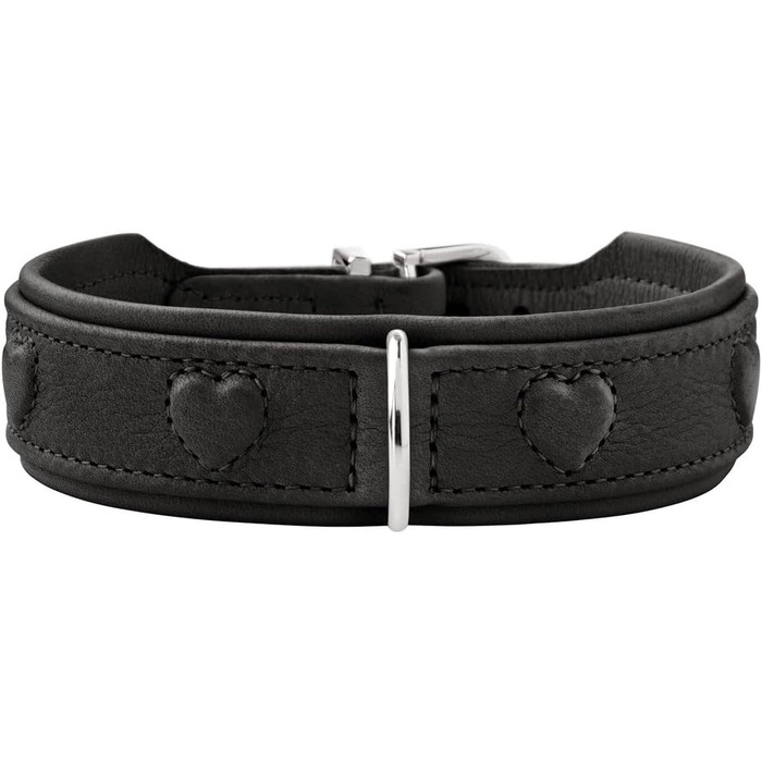 Нашийник для собак HUNTER SOHO X Love з м'якої шкіри, чорний, для маленьких собак та цуценят, Made in Germany