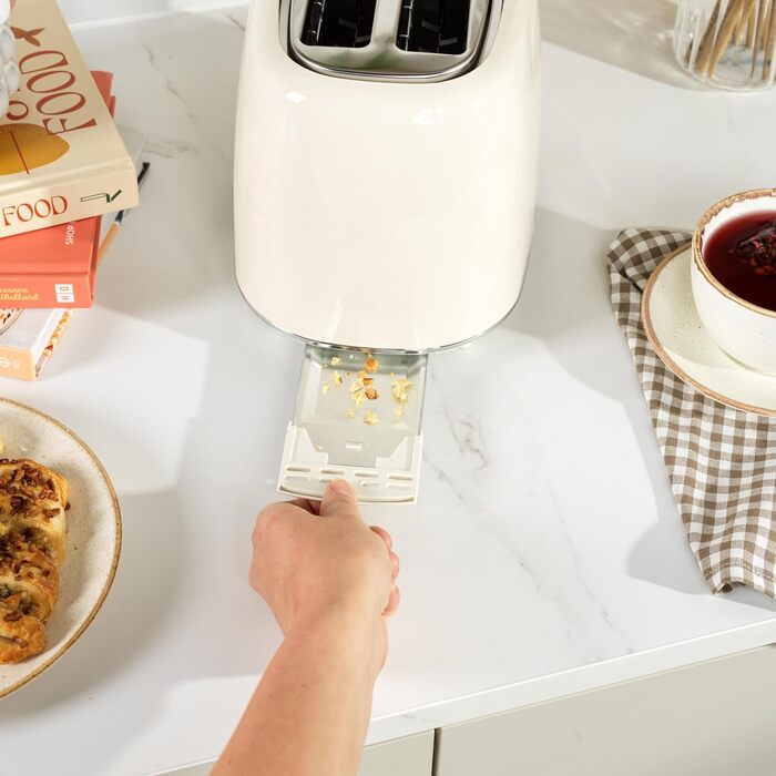 Електричний чайник Salter Retro Cream 1.7L з тостером 2-х секційного, 2.2 Kw, 360° обертання, фільтр від накипу, бездротовий, індикатор рівня води, захист від сухого кипіння та автовимкнення