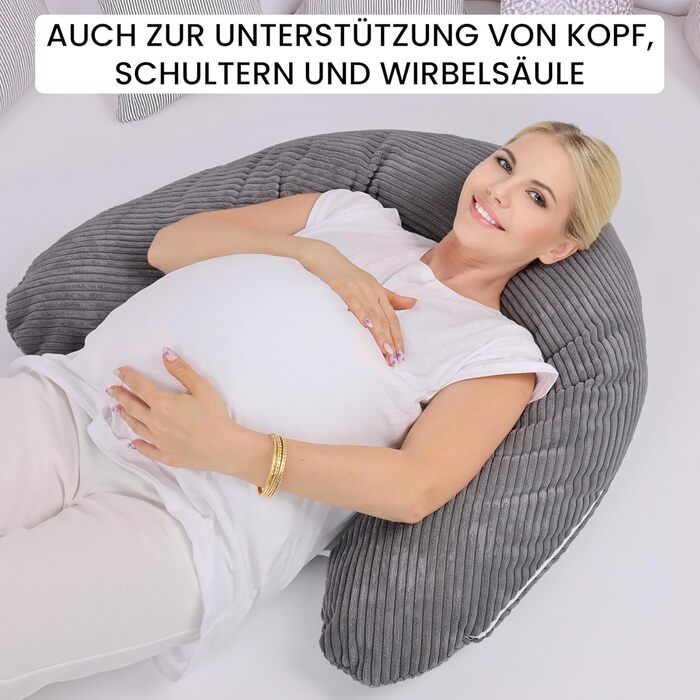 Подушка для годування Amilian Stillkissen XXL 170 см - для вагітних та годуючих матерів - подушка для сну з підголівником та знімним чохлом