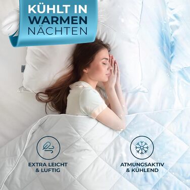 Літня ковдра Glückstoff® 135x200 см: сертифікована в Німеччині, з Öko-Tex наповнювачем, легка та дихаюча