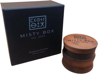 Misty Box – Преміум гріндер-крашер з дерева, 4-частинний, 67 мм, довговічний дерев'яний подрібнювач, ідеальний для подарунка