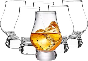 Набір склянок для віскі 6 шт. | Склянка для віскі 200 мл | Елегантні склянки для віскі з кришталевого скла | Склянки для віскі з скла, придатні для миття в посудомийній машині | Ідея подарунка для чоловіків