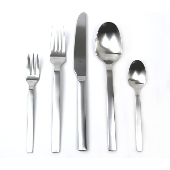 WMF Alteo 12-Person Flatware Set, 60-Piece & Alteo Stainless Steel Flatware Set 6-Person, 30-Piece, Monobloc Knives, Cromargan Stainless Steel Satin Finish, Dishwasher Safe. Alteo Bundle with Stainless Steel Flatware Set, 30-Piece