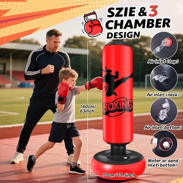 Дитячий боксерський мішок Ninonly Standbox 160см з рукавичками. Міцний PVC, для карате, тхеквондо. Подарунок для дітей 3-12 років