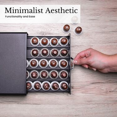 Організатор для капсул кави Intirilife - 50 капсул Nespresso, чорний - 38.2 x 23.2 x 5,6 см