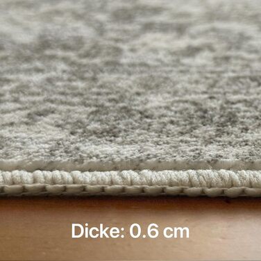 Килим GENIMO Boho Vintage, 160x230 см, короткий ворс, антиковзаюча поверхня, для вітальні, спальні, їдальні, офісу, колір: ніжно-сірий