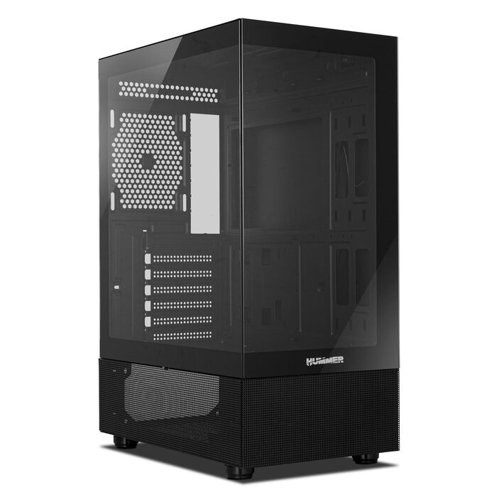 Корпус для ПК NOX Xtreme Products Hummer Vision Black – Mid-Tower ATX/Micro ATX з загартованим склом, підтримка 5 вентиляторів, USB 3.0