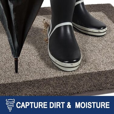 Привідільний килимок FCSDETAIL 60 x 90 см, вологопоглинаючий та антиковзаючий килим для вхідних дверей, прихована підкладка для бруду, що миється, для дому та собак