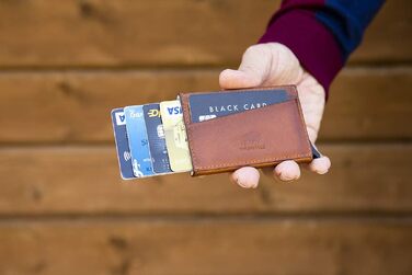 Картхолдер Solo Pelle з RFID захистом для 11 карт, гаманець для повсякденного використання, шкіра коньячного кольору Burned