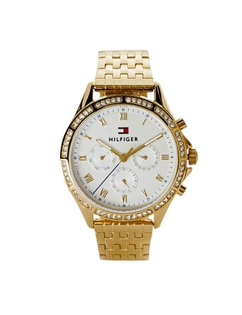 Жіночий кварцовий годинник Tommy Hilfiger з багатофункціональним циферблатом та сталевим браслетом (золотий/сріблястий)