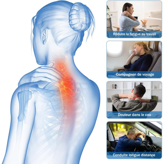 Подушка для шиї в дорозі: зручна підтримка для подорожей літаком, авто та відпочинку. (Блакитний)