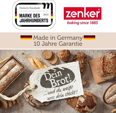 Форма для випікання хліба Zenker Dein Brot! емальована, 2 л, коричнева, термостійка до 400°C, 265x165x92 мм, підходить для посудомийної машини