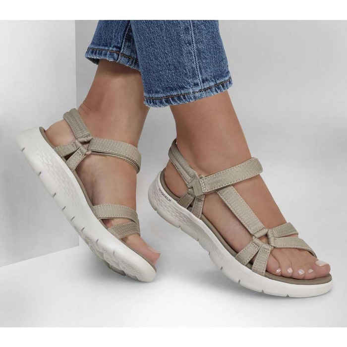 Сандалі жіночі Skechers Go Walk Flex Taupe текстильні 41 EU