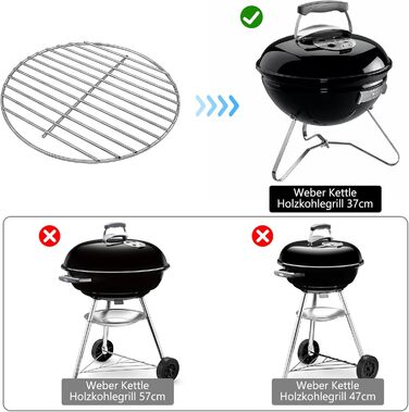 Решітка для гриля Kohlerost DIA 34 см для Weber One-Touch, Bar-B-Kettle, Smokey Mountain Cooker (7440)