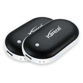 Електричний грієчка для рук Karecel 2 шт., 10400mAh, Powerbank, двосторонній нагрів, для чоловіків та жінок, чорний