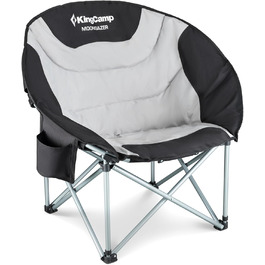 Крісло для кемпінгу KingCamp Moonchair XXL - зручне, м'яке, для відпочинку на природі, риболовлі, саду, балконі. Макс. вантажопідйомність 205 кг, з підстаканником та високою спинкою.