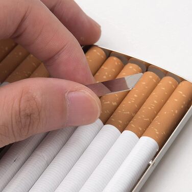 Металеве тютюнотримач Fashion Unique, 85 мм, King Size, 12 шт. (Смугасте срібло)