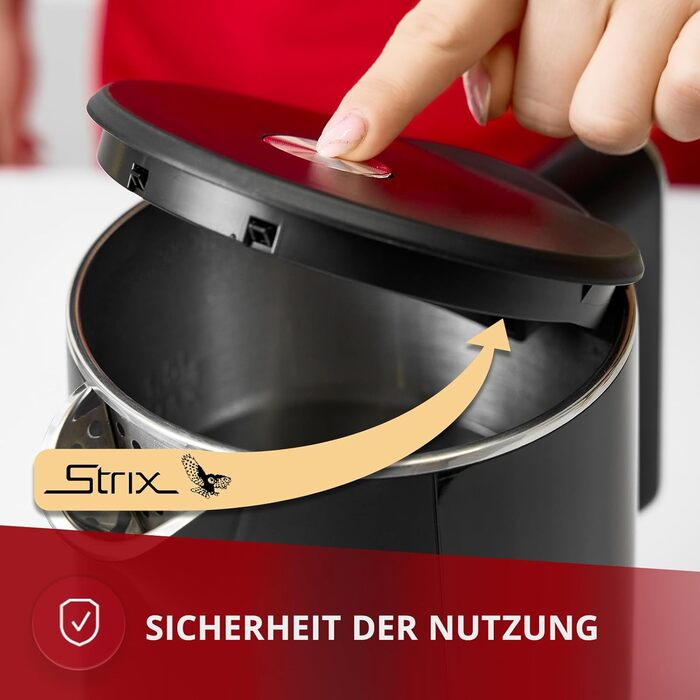 Електричний чайник MPM MCZ-120, 1.5L, з подвійними стінками, регулювання температури 40–100°C, нержавіюча сталь, 2200W, тихий, швидкий, сенсорне управління, легкий, елегантний, білий (чорний)