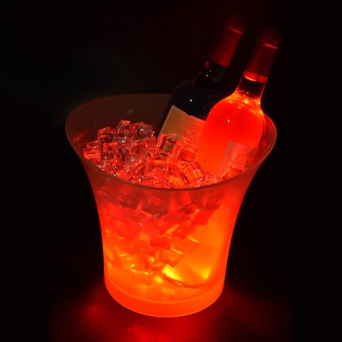 New LED Ice Bucket, Champagne Cooler with LED, 5L LED Ice Bucket, Color Adjustable, Colorful Gradient, Colorful Flash, for Cooling Champagne, Wine, Drinks, Beer, for Party, Bar Club Theme