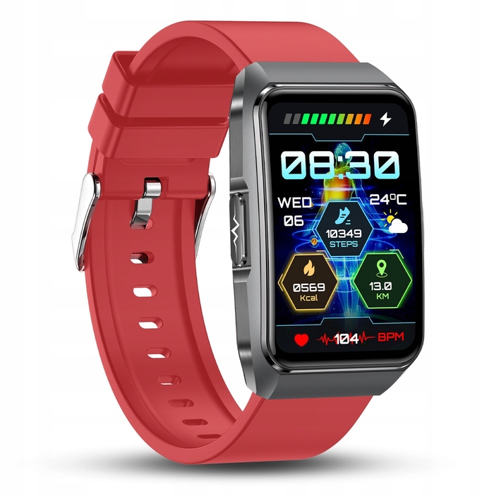 Смарт-годинник для літніх людей JG Smart EKG-650, українське меню, червоний