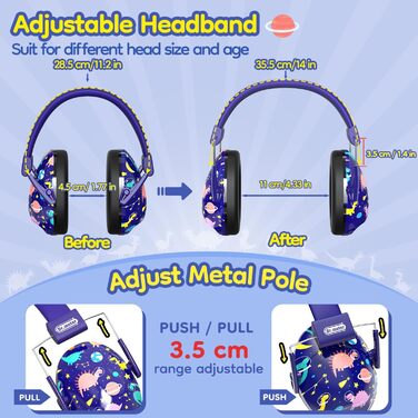 Навушники для захисту від шуму Dr.meter для дітей, блакитні. Ідеально підходять для дітей з аутизмом, для повсякденного використання, спорту та заходів.