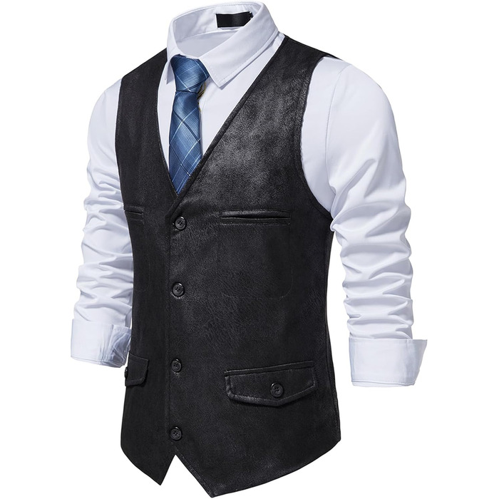Чоловіча жилетка, формальна, без рукавів, V-подібний виріз, замша, бізнес-жилетка (XL, чорний)