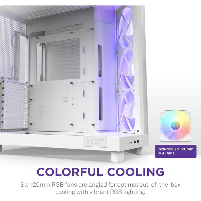 Корпус ПК NZXT H6 Flow RGB: компактний Mid-Tower з 3 вентиляторами, чорний/білий