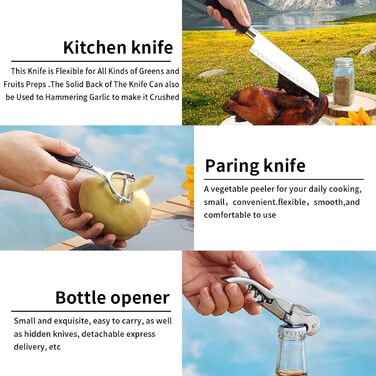 Набір кухонного приладдя для кемпінгу Evanda 10 шт. з нержавіючої сталі: приготування їжі та гриль на відкритому повітрі. Організатор для подорожей, кемпінгу, RV, грилів, пікніків та вечірок.