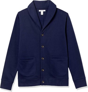 Чоловіча в'язана жилетка Amazon Essentias з флісу з капюшоном та коміром-шарфом (S, Морська синя)