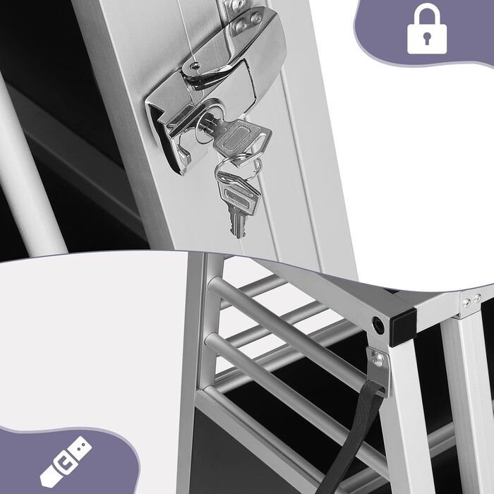 Кія для перевезення собак та котів EUGAD, алюмінієва, 65x85x71 см, чорна