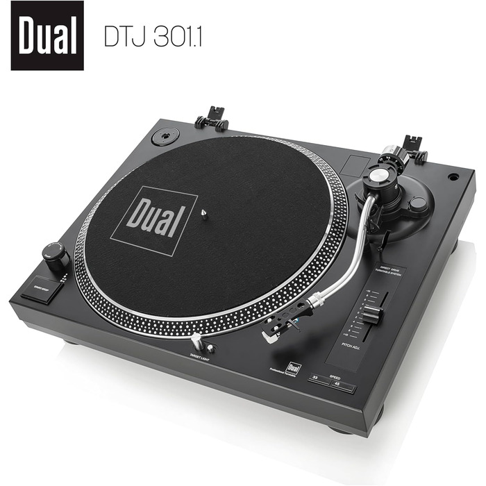 Програвач вінілу Dual DTJ 301.1 USB чорний з прямим приводом, Pitch-Control та USB-підключенням