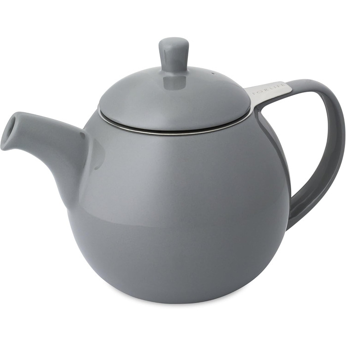 FORLIFE Curve Teapot with Infuser, 625 ml 24-Ounce / 710 ml (Gray)