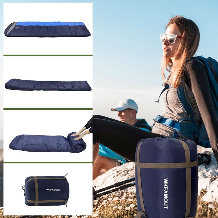 Сплячий мішок Outdoor для дорослих, зимовий, машинного прання, водонепроникний, 3-4 сезони, з компресійним мішком, для кемпінгу, походів, подорожей, 0°C, комфортний, рожевий