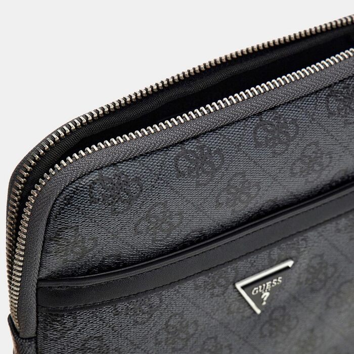 Чоловіча сумка Guess Vezzola Smart Crossbody Flat чорна з мультилоготипом, артикул UBS25GU01 HMEVZLP2223