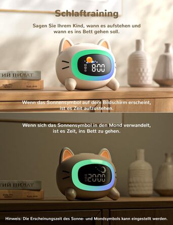 LIORQUE Alarm Clock Kids Light Alarm Clock Kids Sleep Trainer Kids Night Light Dual Alarm Sleep Training Sound Machine Rechargeable Kids Alarm Clock Toddler Boys Girls