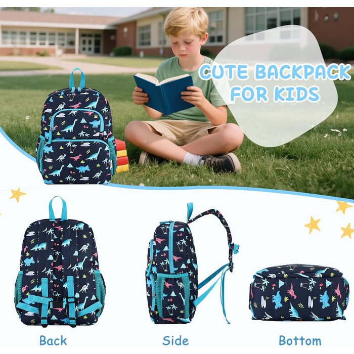 Дитячий рюкзак RAVUO для дівчаток та хлопчиків, шкільний рюкзак з нагрудним ременем, рюкзак для дітей 3-8 років, рюкзак у формі єдинорога/динозавра, для дошкільного віку та 1 класу