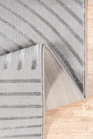 Carpet Knight Eleganter, High-Quality Living Room Rug, Soft Short Pile, 3D Effect, Shiny Design Elements, High-Low Structure, Beige Diamond Pattern, 80 x 150 cm