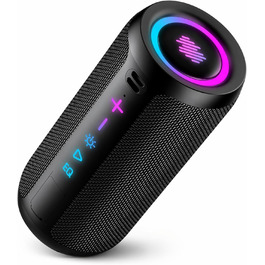 Портативна Bluetooth колонка TIMU з підсвіткою, 25 Вт, IPX7, 20 год, AUX, TF-карта, чорна