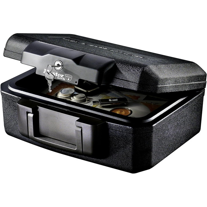 Master Lock Fireproof and Waterproof Safe with Key - Triple Protection: Flight, Fire & Flood, 5L, 15.5 x 36.2 x 28.4 cm