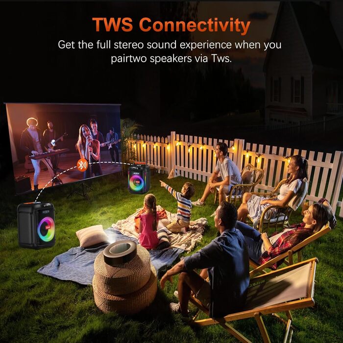 Караоке машина з 2 бездротовими мікрофонами, Bluetooth колонка з RGB-підсвіткою для дорослих/дітей, караоке апарат для дому, вечірок, PA-система, Party Box, Black-2Mic