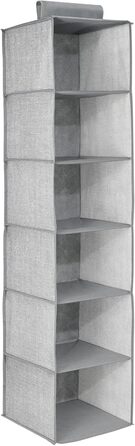 mDesign висувний тканинний шафа з поліестеру – 6 полиць – настінний шафа з тканини для спальні – ідеально як вішалка для одягу, ременів, клатчів – сірий та чорний (сірий)