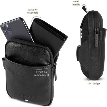 Bugatti Rico Mini Crossbody: Сумка на плечі з екошкіри, чорна