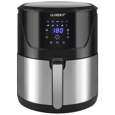 Фритюрниця без олії LLIVEKIT з 2 камерами та скляними вікнами, 4.5L+4.5L, Airfryer 9-в-1, XXL, з сенсорним екраном та таймером