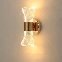 DELIPOP Настінне світильник Wandleuchte, 12W LED, 3 кольори світла (теплий/холодний/нейтральний), золотий, для спальні, вітальні, коридору, сходових маршів